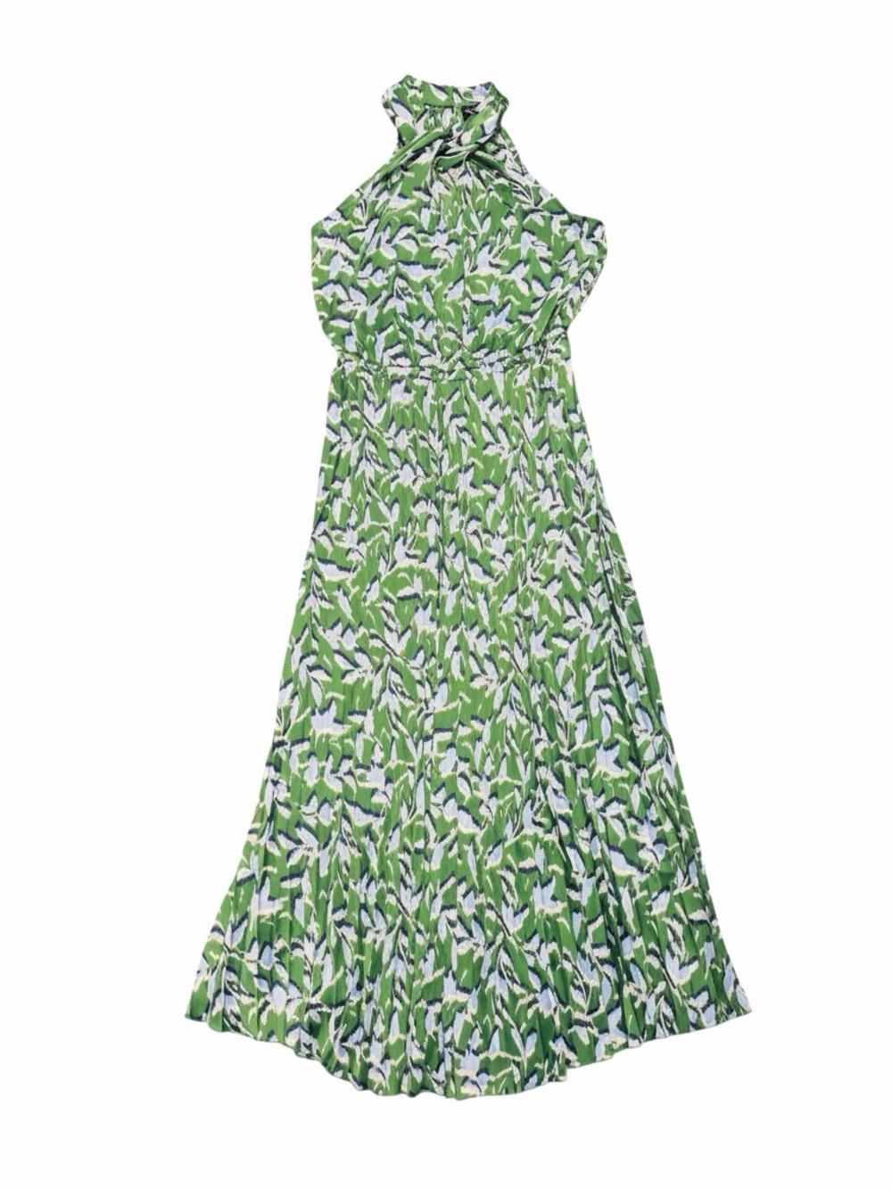Green Floral Halter Maxi Dress